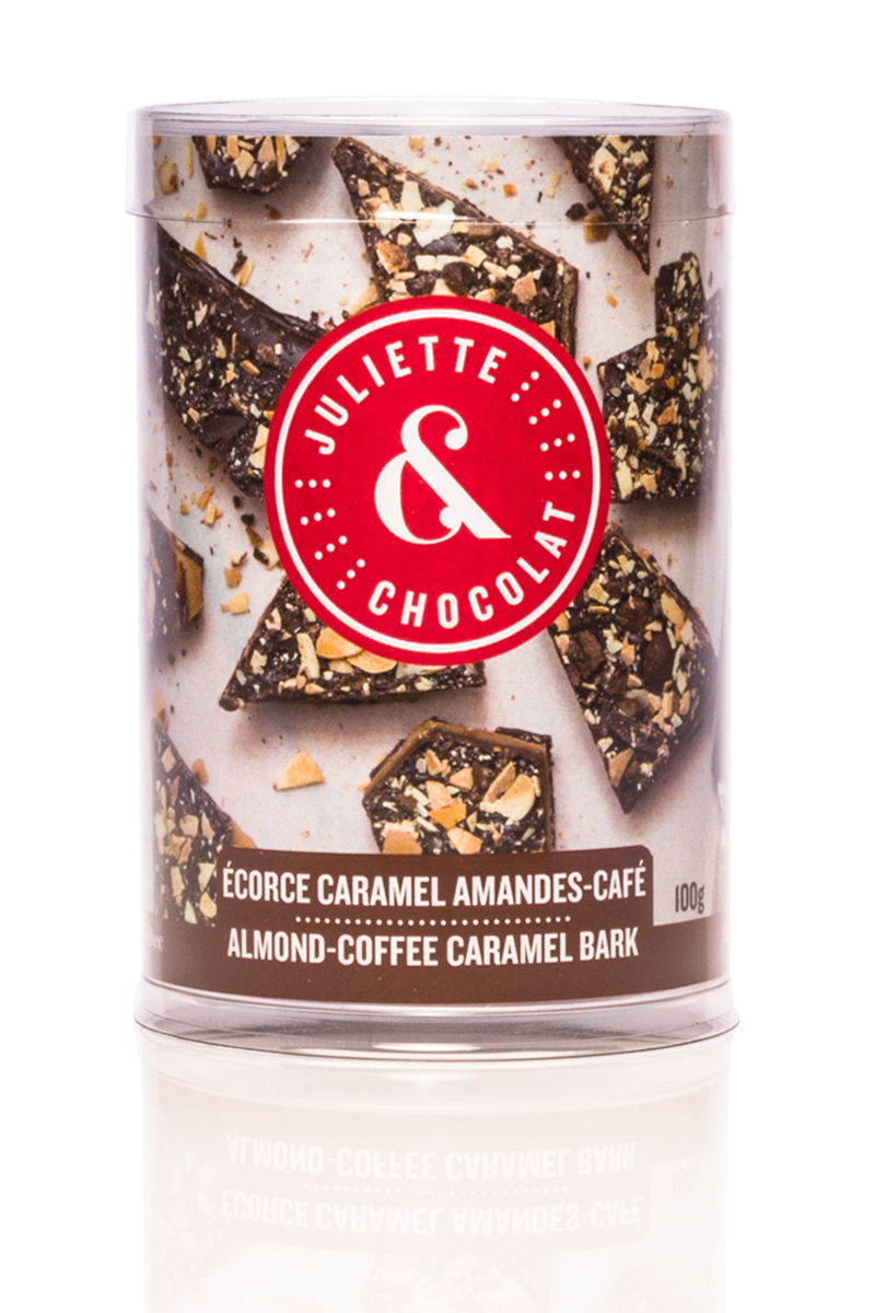 Almond-coffee caramel bark (Juliette et Chocolat)