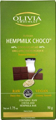 Choco au lait de chanvre cacao 44% (Olivia chocolat)