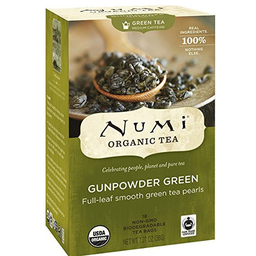 Gunpowder green tea (Numi organic tea)