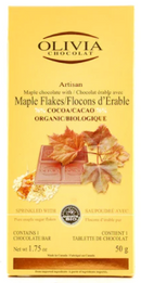 Maple flakes doubles organic cocoa 76% (Olivia chocolat)