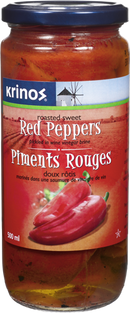 Roasted sweet red peppers in brine (Krinos)
