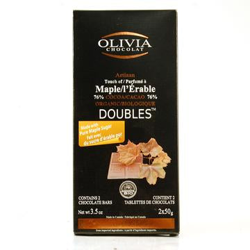 Touch of maple 76% doubles (Olivia Chocolat) 