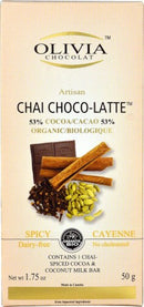 Chai choco-latte biologique cacao 53% (Olivia chocolat)